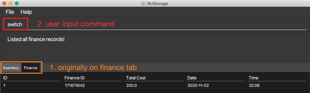 Switch from finance to inventory 1