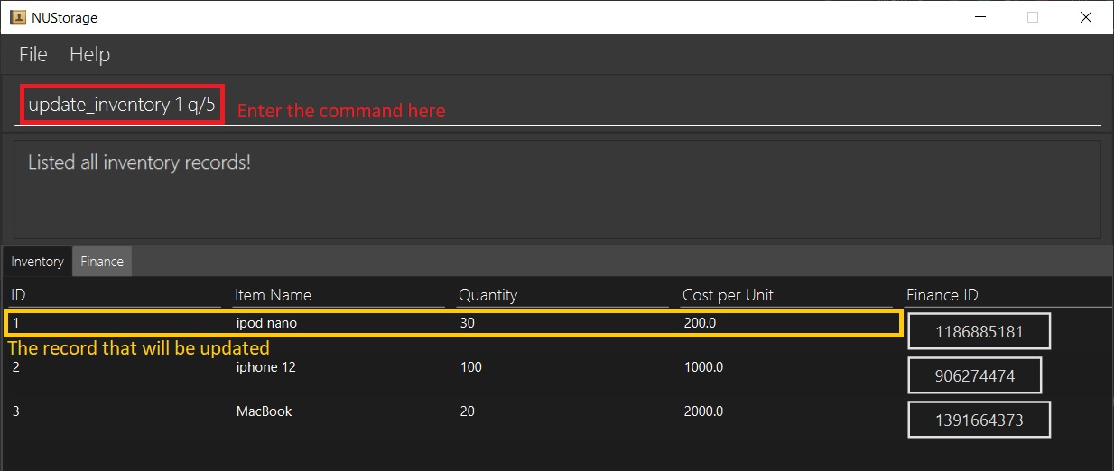 List inventory command example