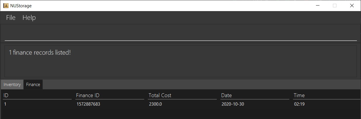 Finance after Find Command